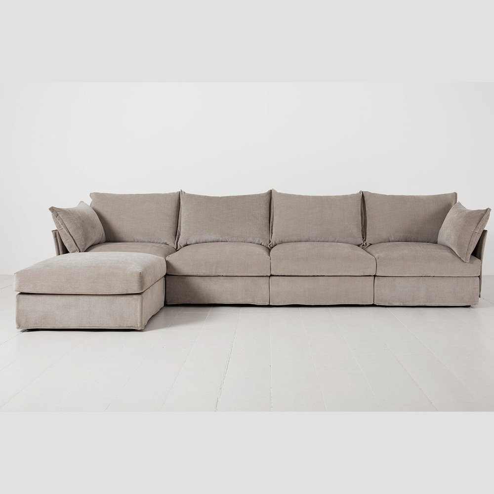 Swyft Model 06 4 Seater Sofa In With Chaise Fog