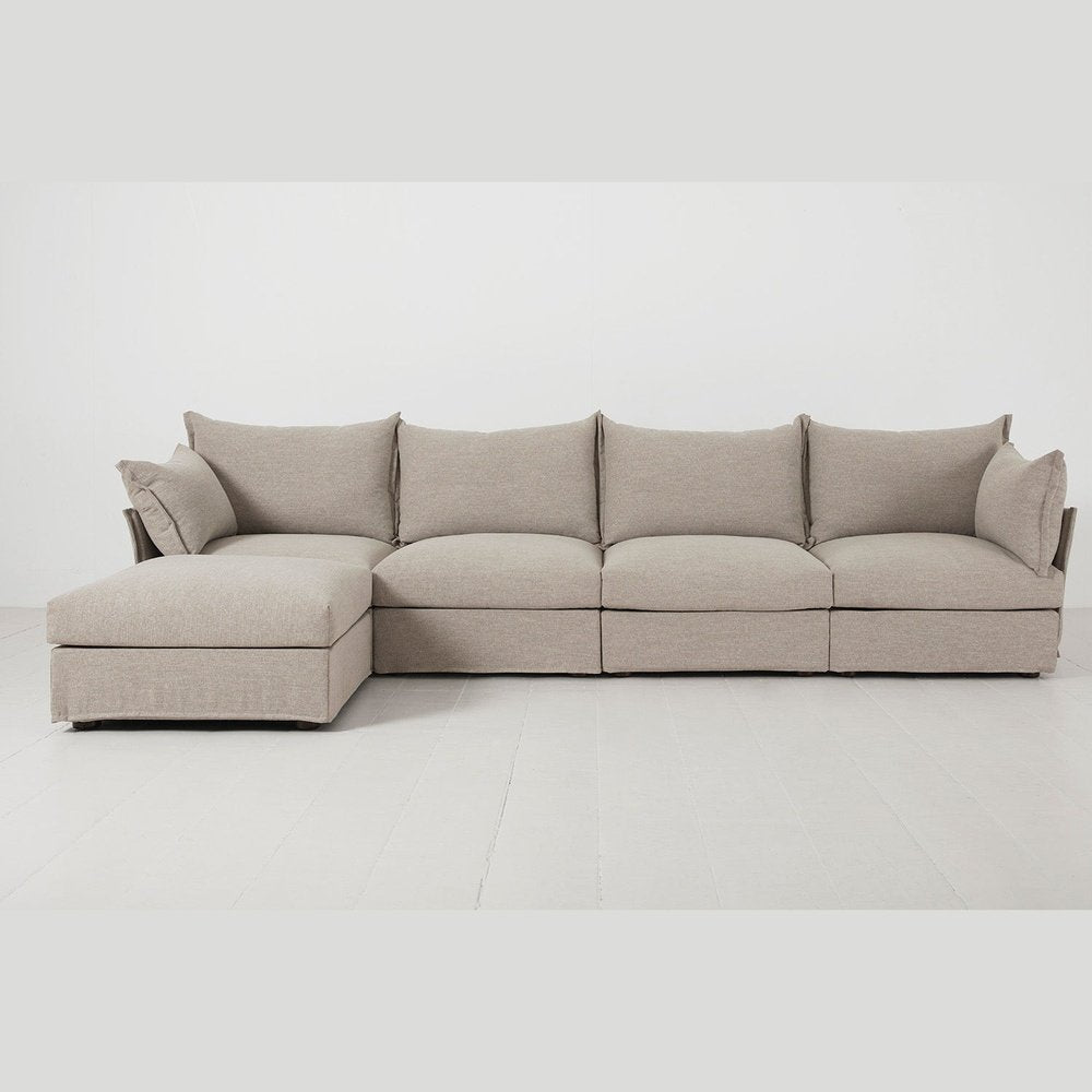 Swyft Model 06 4 Seater Sofa In With Chaise Pumice