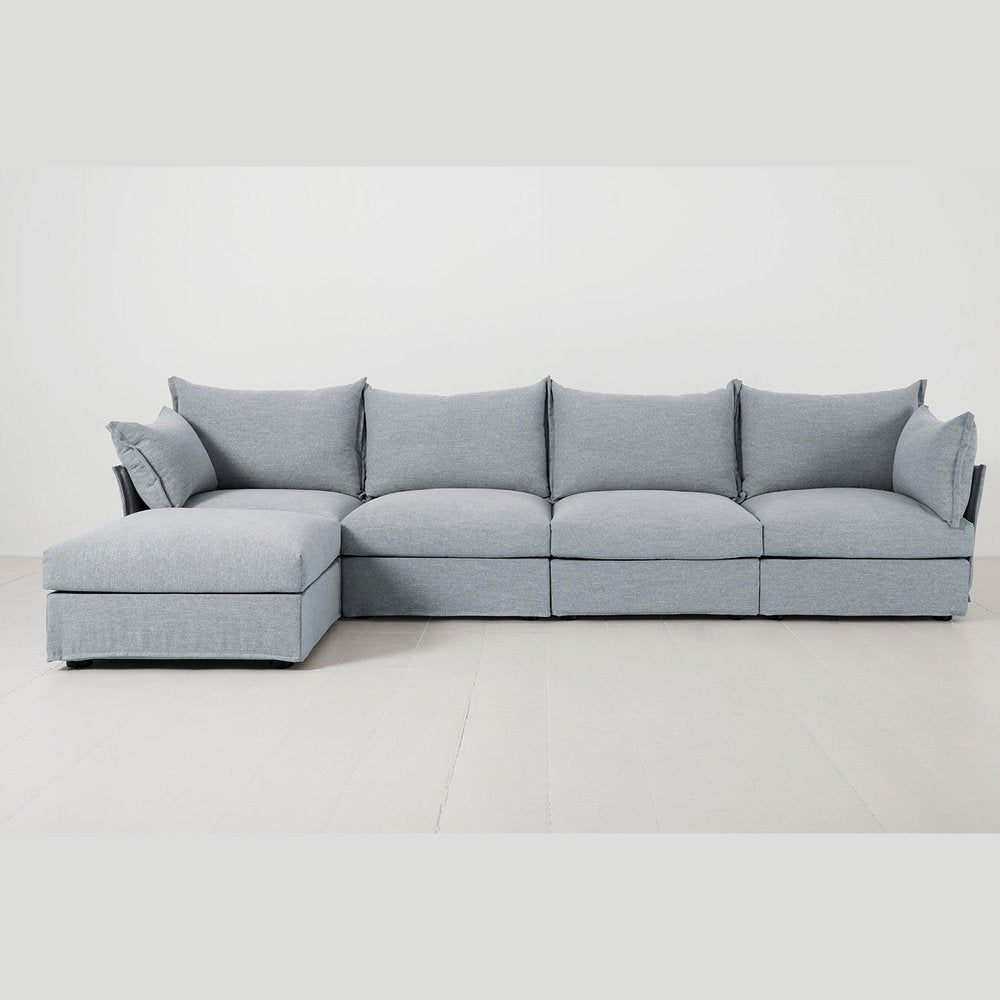 Swyft Model 06 4 Seater Sofa In With Chaise Seaglass