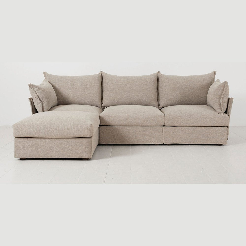 Swyft Model 06 3 Seater Sofa In With Chaise Pumice