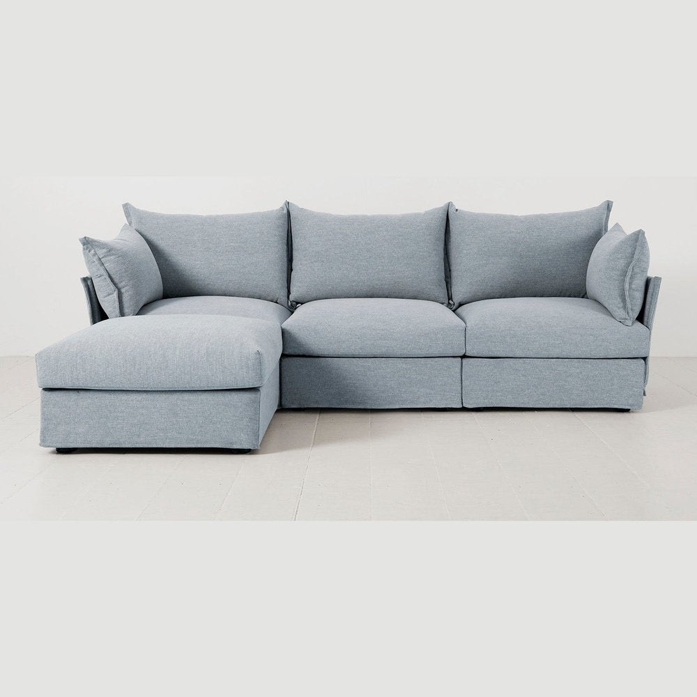 Swyft Model 06 3 Seater Sofa In With Chaise Seaglass