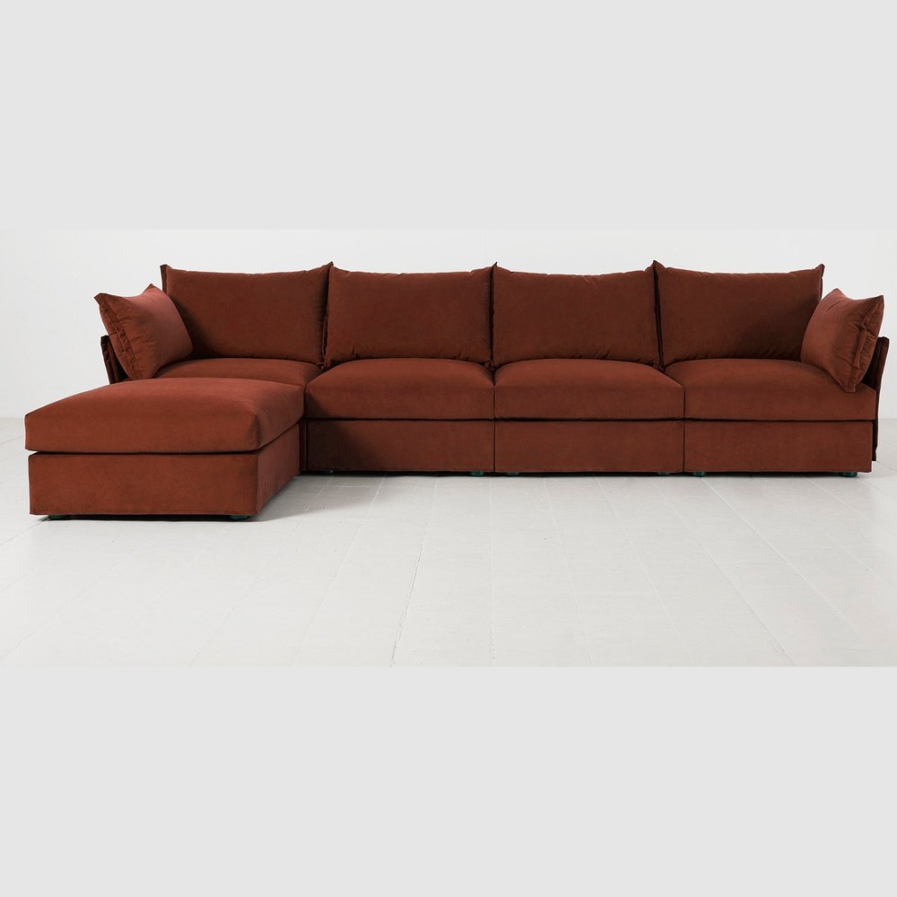 Swyft Model 06 4 Seater Sofa In With Chaise Brick