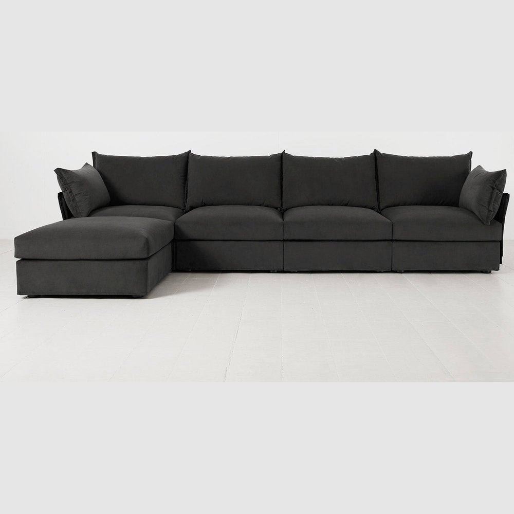Swyft Model 06 4 Seater Sofa In With Chaise Charcoal