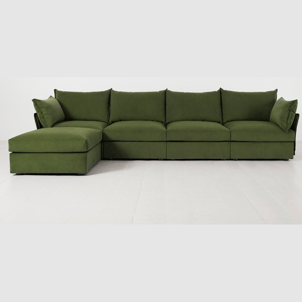 Swyft Model 06 4 Seater Sofa In With Chaise Vine