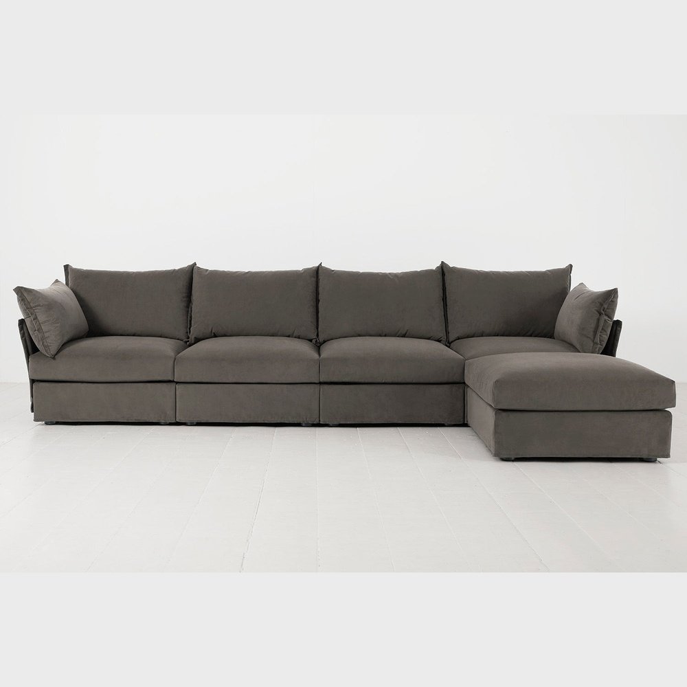 Swyft Model 06 4 Seater Sofa In With Chaise Elephant