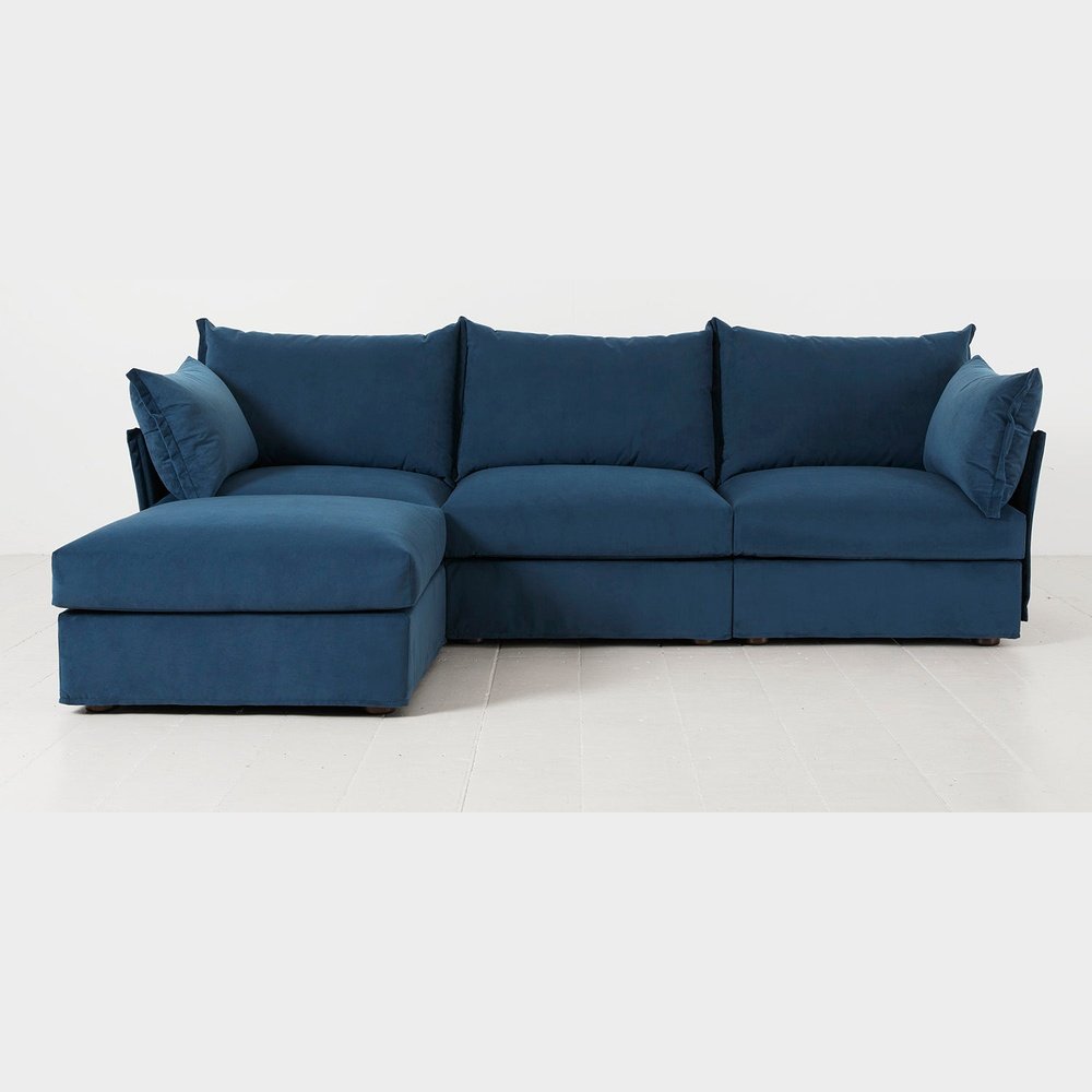 Swyft Model 06 3 Seater Sofa In With Chaise Teal