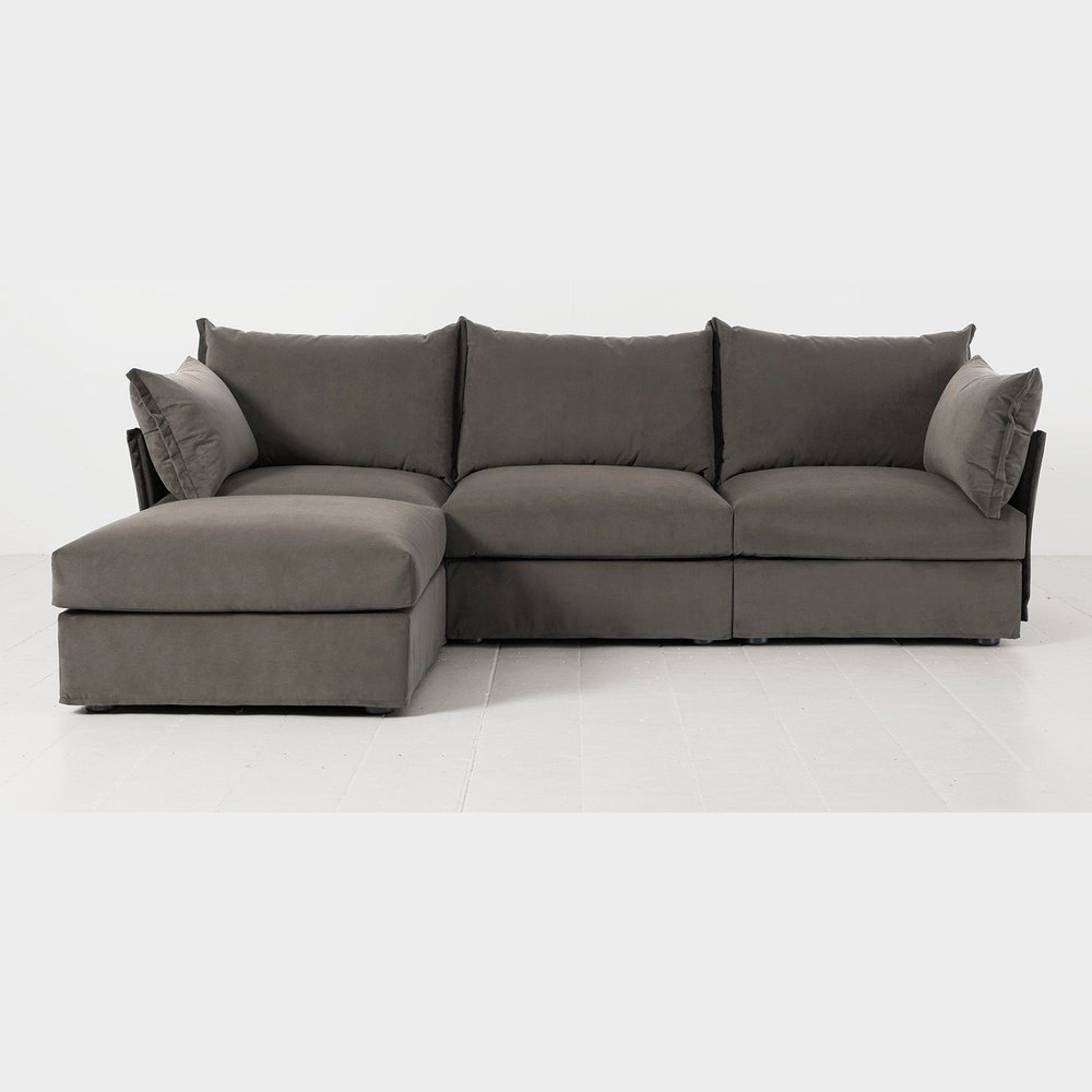 Swyft Model 06 3 Seater Sofa In With Chaise Elephant