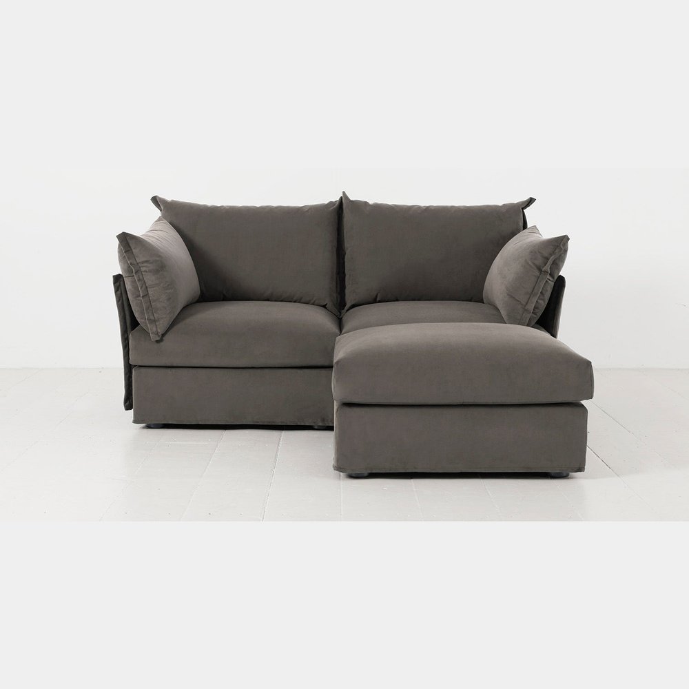 Swyft Model 06 2 Seater Sofa In With Chaise Elephant