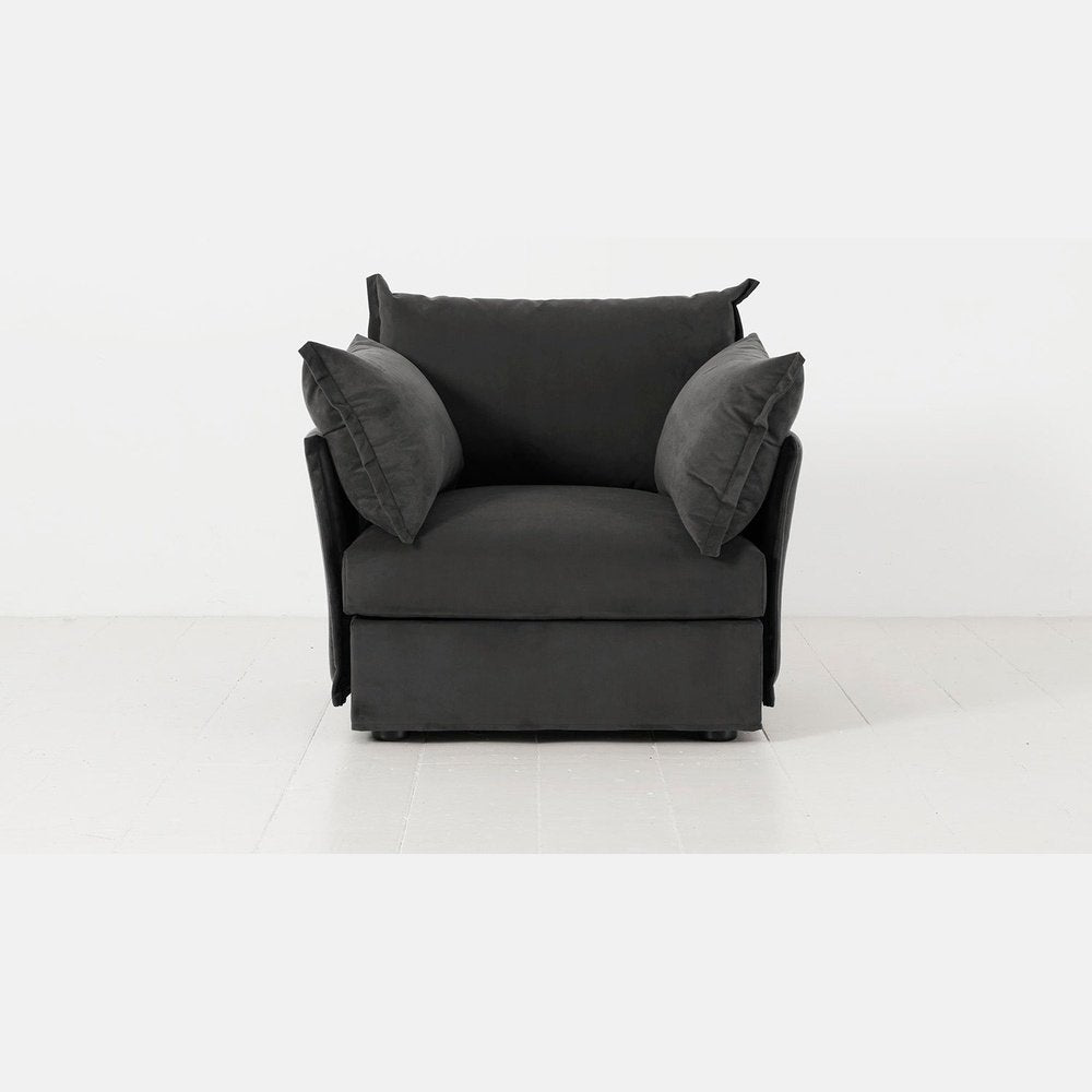 Swyft Model 06 Armchair In Velvet Charcoal