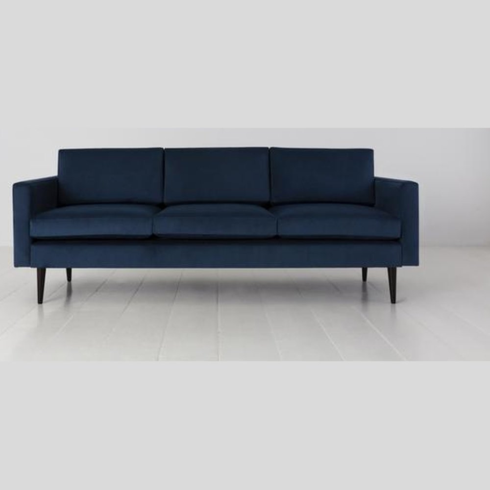 Swyft Model 01 Velvet 3 Seater Sofa In Teal