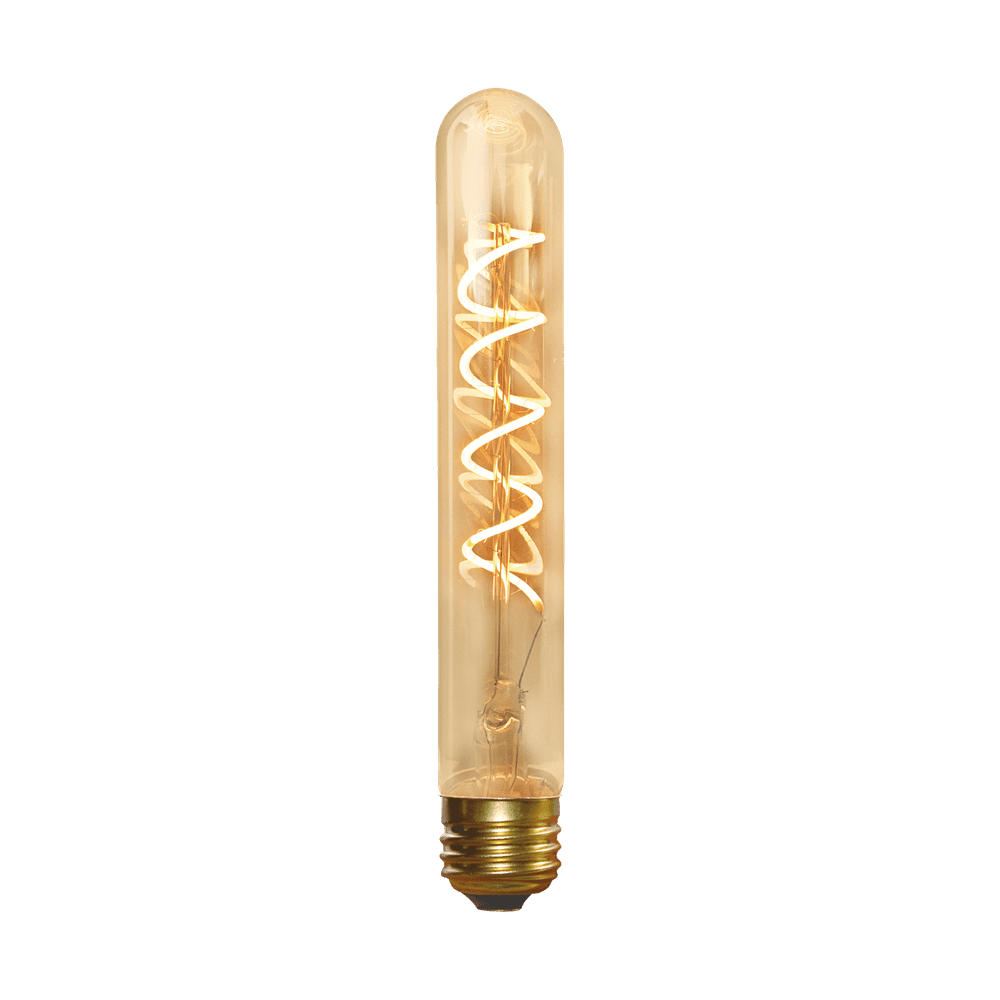 Product photograph of Industville Vintage Spiral Led Edison Bulb Old Filament Lamp - 5w E27 Cylinder T30 - Amber from Olivia's