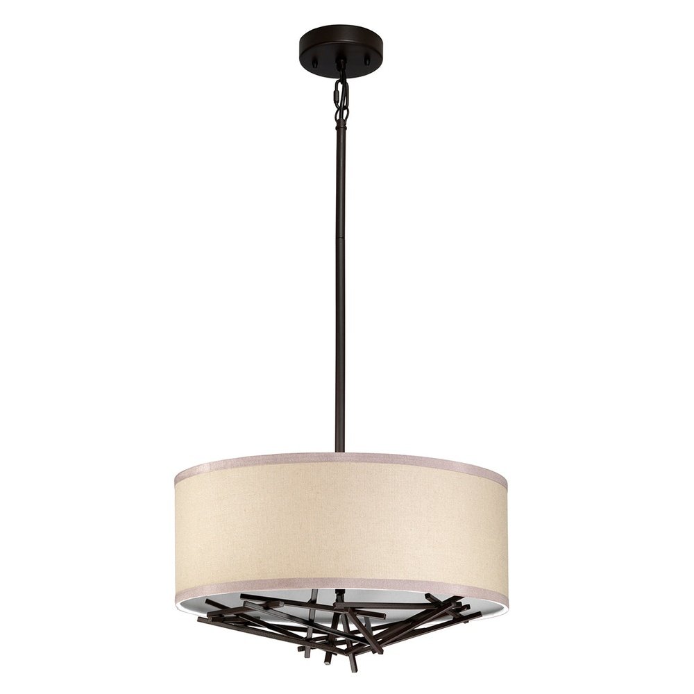 Product photograph of Elstead Lighting Taiko 3 Light Pendant In Bronze from Olivia's