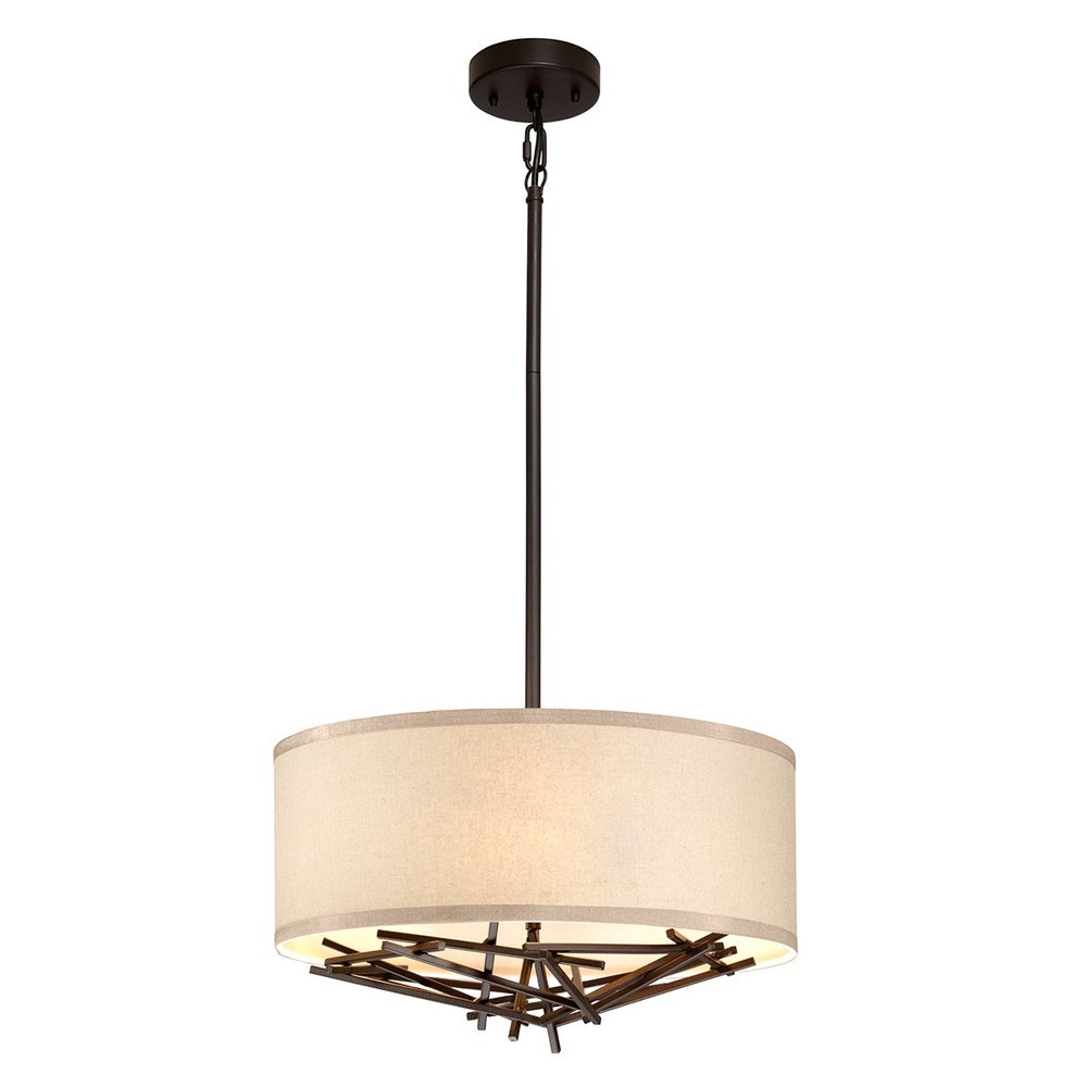 Product photograph of Elstead Lighting Taiko 3 Light Pendant In Bronze from Olivia's.