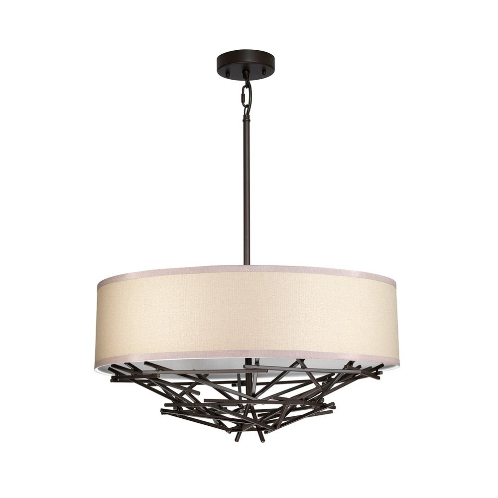 Product photograph of Elstead Lighting Taiko 4 Light Pendant Light In Bronze from Olivia's.