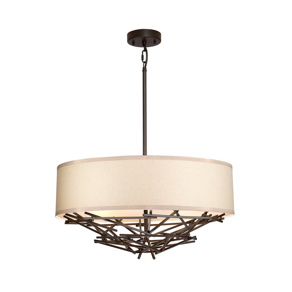 Product photograph of Elstead Lighting Taiko 4 Light Pendant Light In Bronze from Olivia's