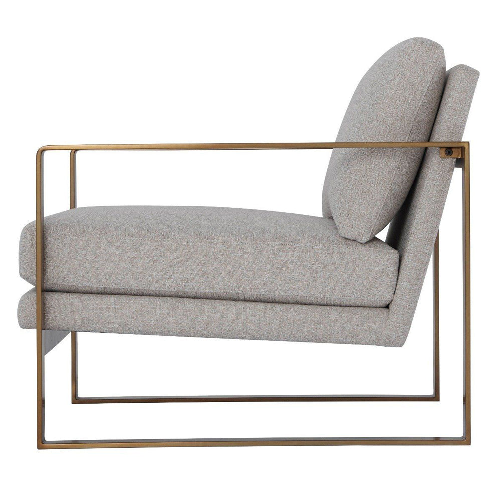 Product photograph of Ta Studio Bower Club Chair Matrix Marble With Brass Leg from Olivia's.