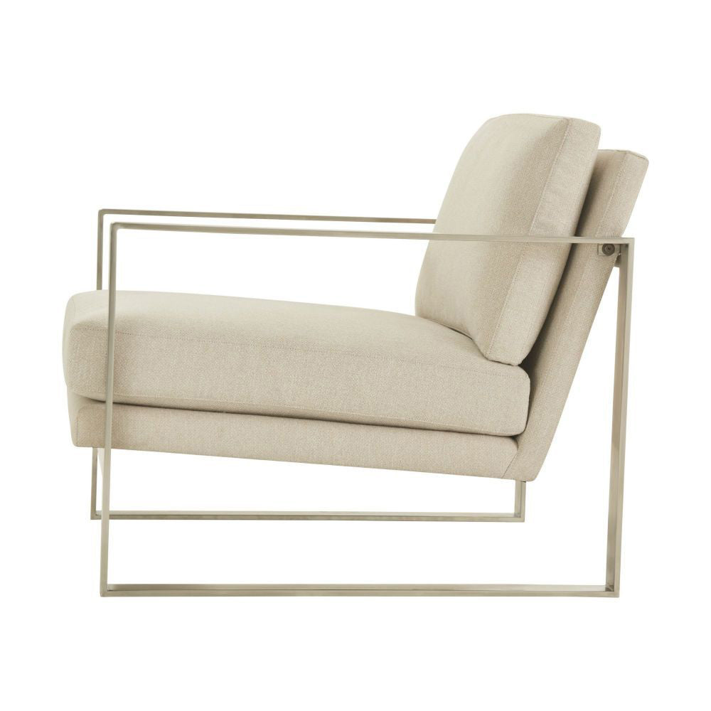 Product photograph of Ta Studio Bower Club Chair Kendal Linen With Brass Leg from Olivia's.