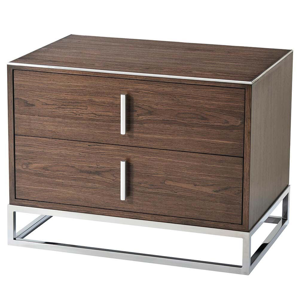 Product photograph of Ta Studio Blain Bedside Table Macadamia And Nickel from Olivia's