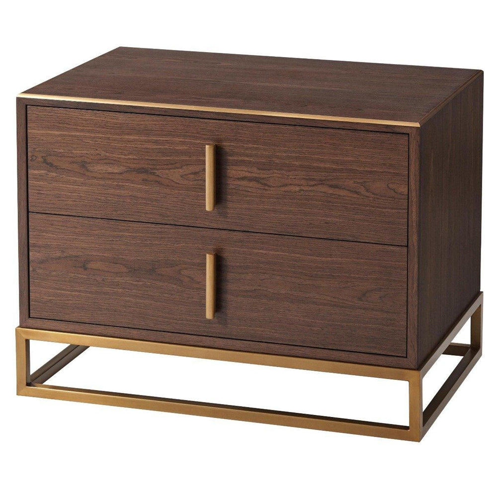 Product photograph of Ta Studio Blain Bedside Table Macadamia And Brass from Olivia's