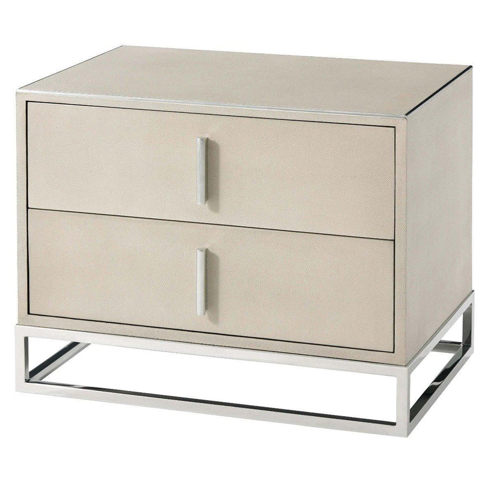 Product photograph of Ta Studio Blain Bedside Table Overcast Shagreen from Olivia's