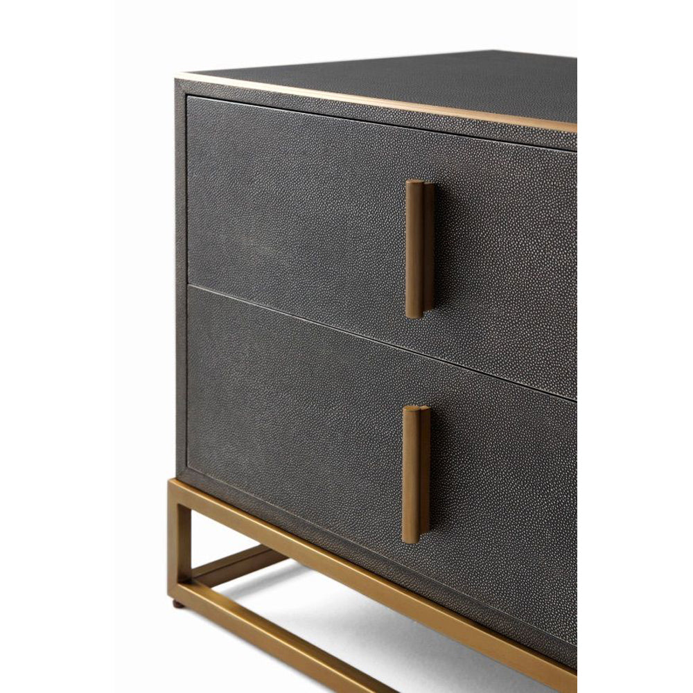 Product photograph of Ta Studio Blain Bedside Table Tempest Shagreen from Olivia's.