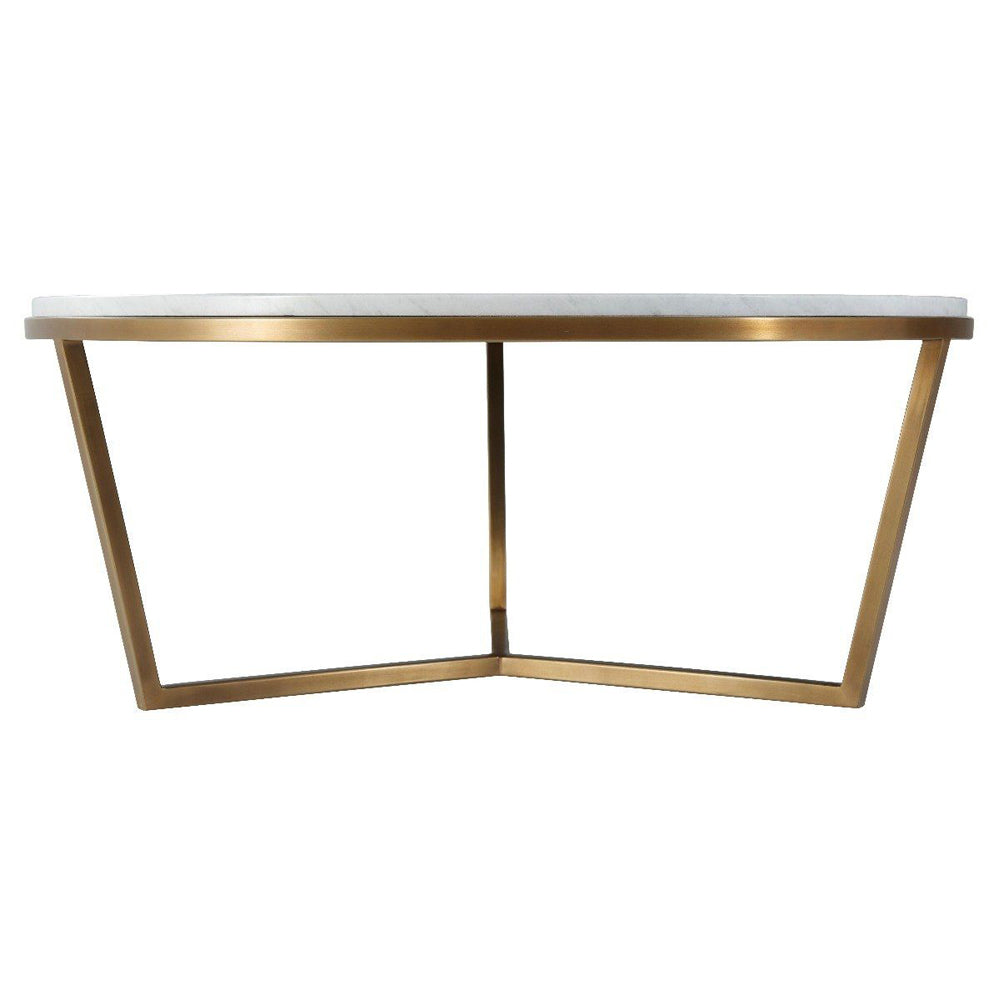 Product photograph of Ta Studio Fisher Coffee Table Marble And Brass Large from Olivia's.