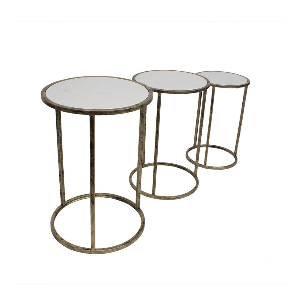 Product photograph of Mindy Brownes Set Of 3 Marble Top Nest Tables from Olivia's