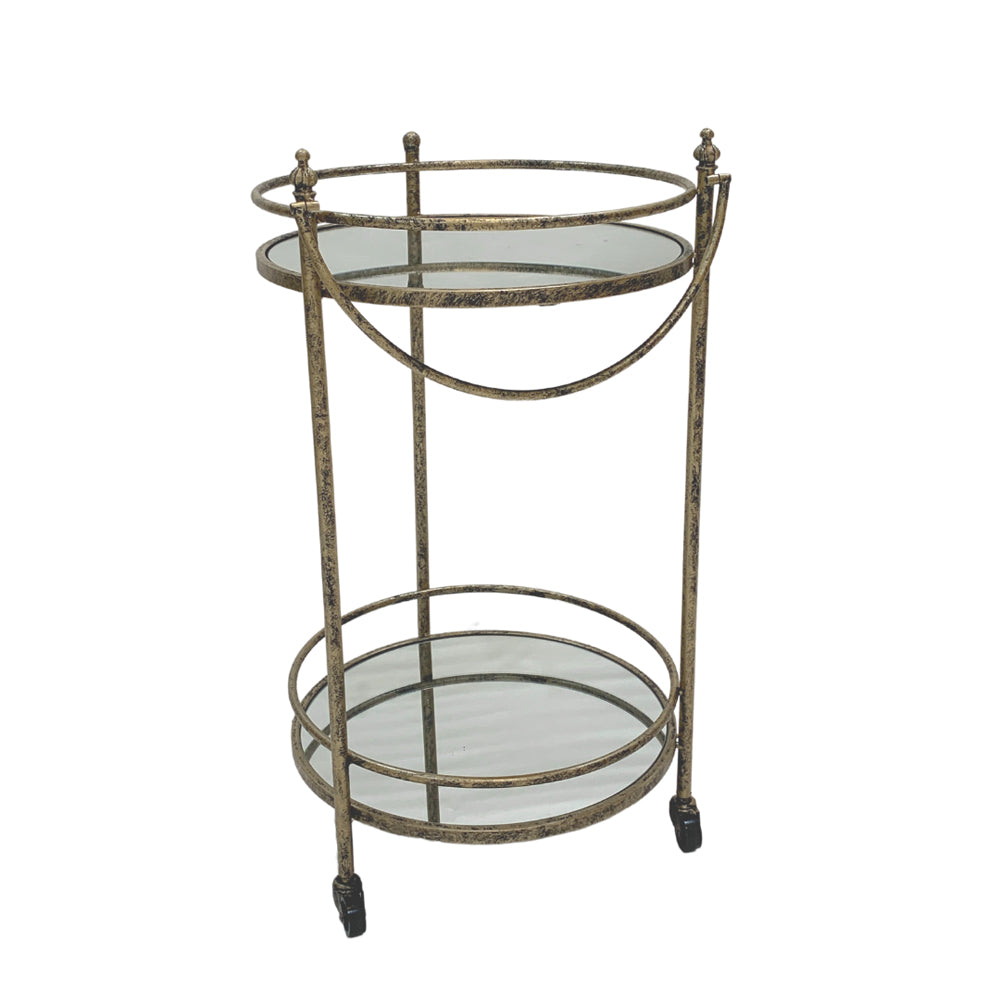 Product photograph of Mindy Brownes Cleo Bar Trolley In Antique Gold from Olivia's