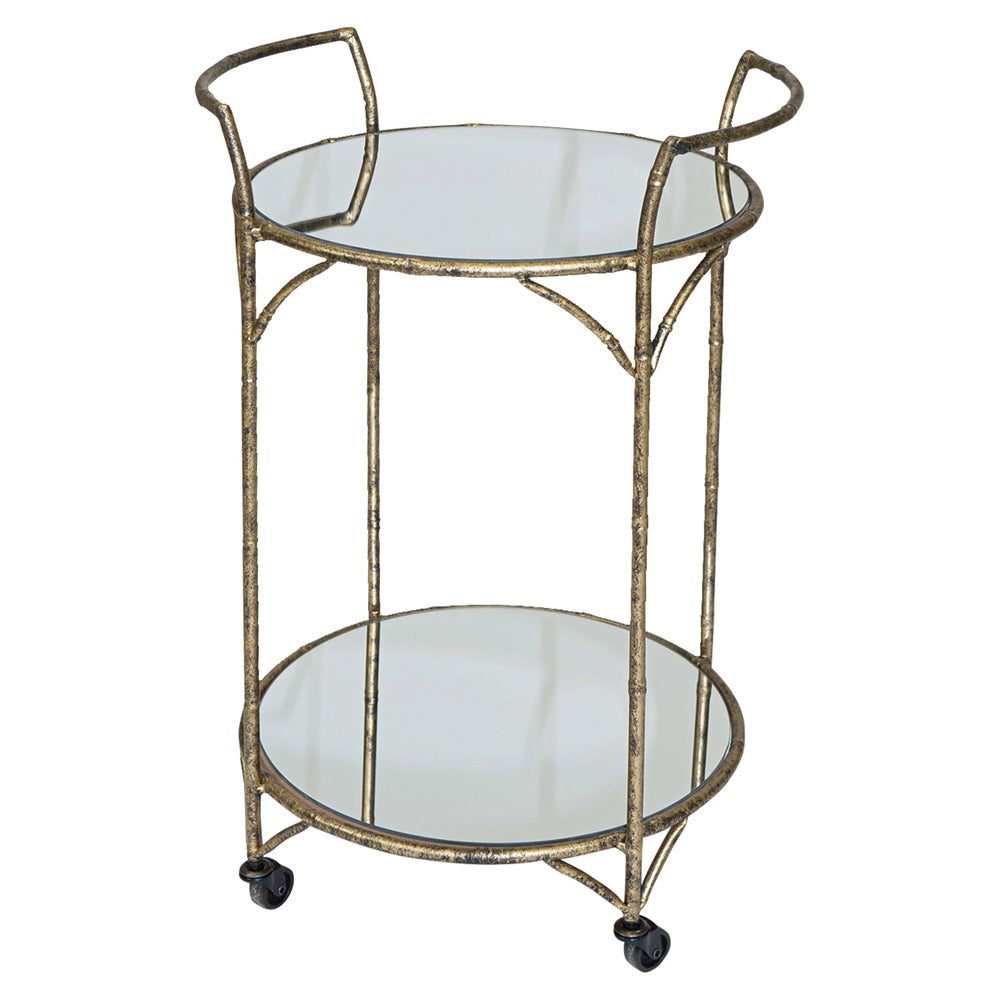 Product photograph of Mindy Brownes Danrich Drinks Trolley In Antique Gold from Olivia's.