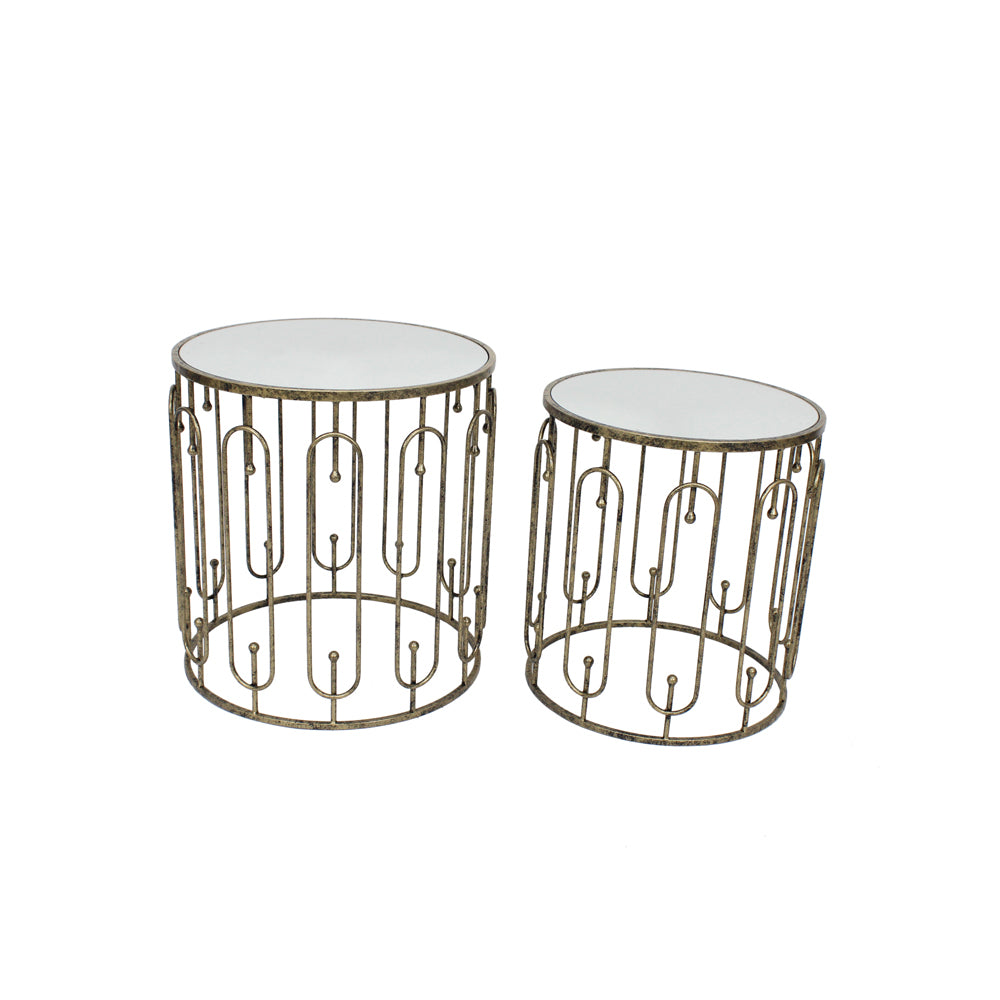 Product photograph of Mindy Brownes Set Of 2 Estela Mirrored Side Tables from Olivia's