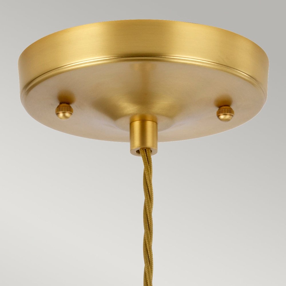 Product photograph of Elstead Lighting Tiber 1 Light Pendant Light In Brass from Olivia's.