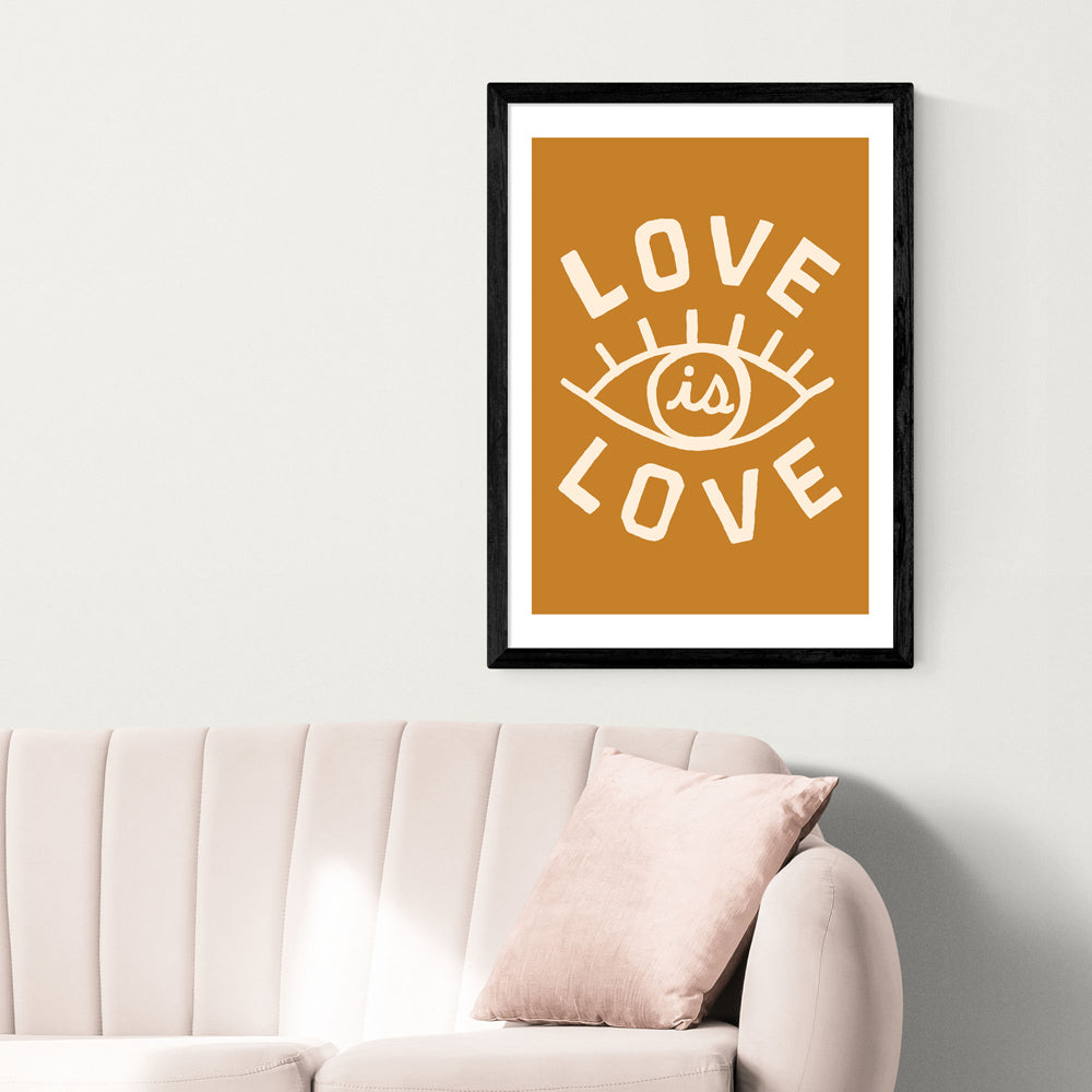 Product photograph of Love Is Love By Tree X Three - A2 Black Framed Art Print from Olivia's