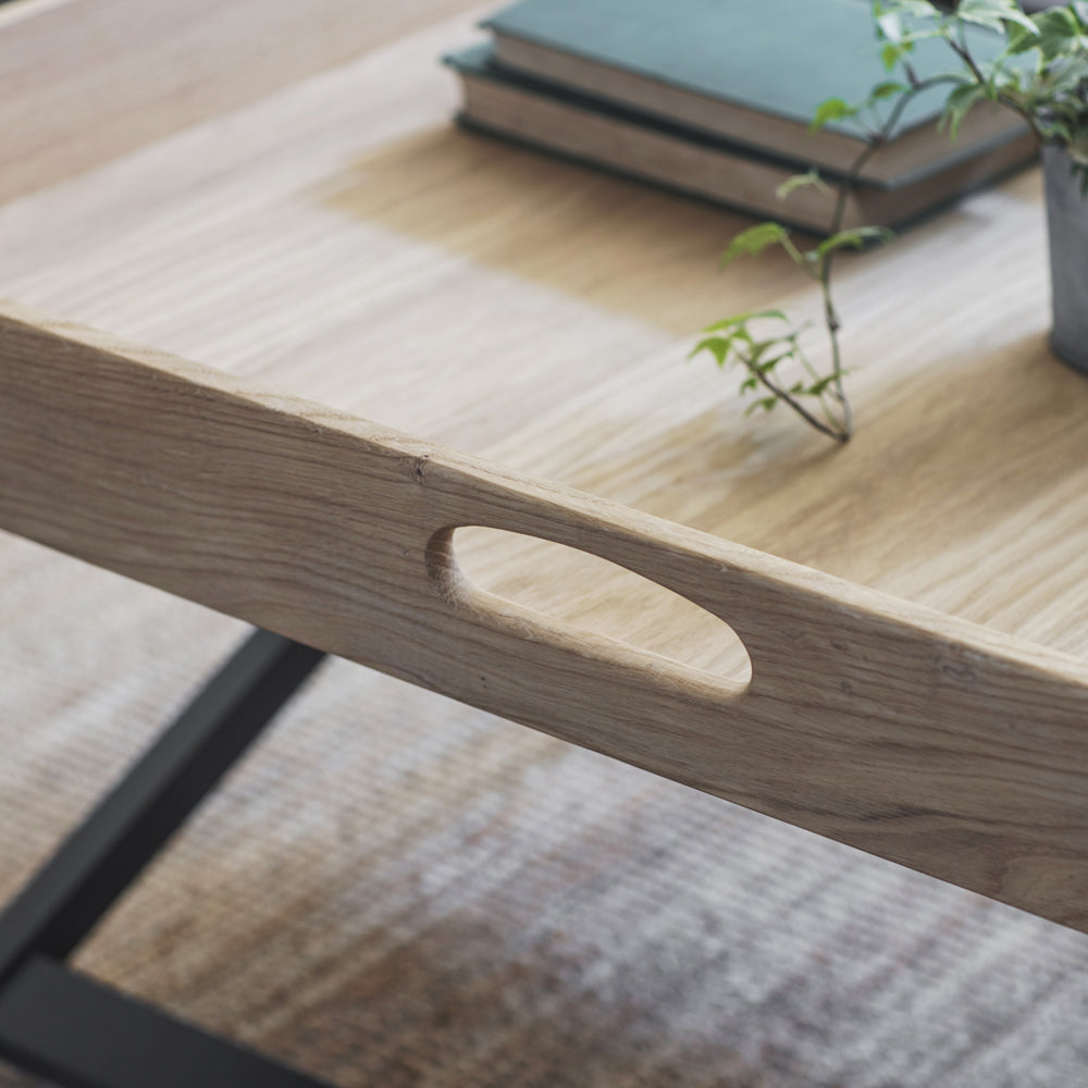 Product photograph of Garden Trading Butlers Coffee Table Square In Carbon In Oak from Olivia's.