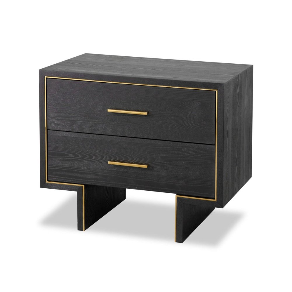 Product photograph of Liang Eimil Tigur Bedside Table Black Ash Veneer from Olivia's.