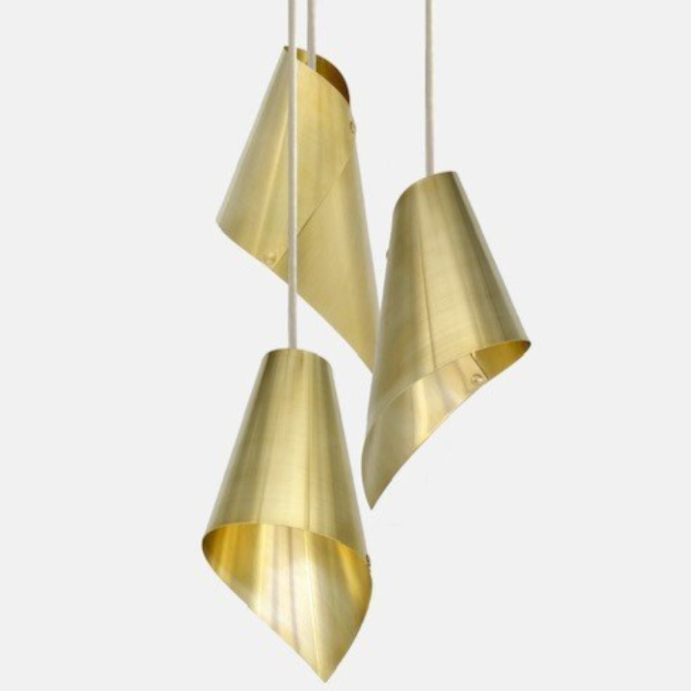 Product photograph of Arcform Lighting - Arc 3 Pendant Light In Brushed Brass Standard from Olivia's