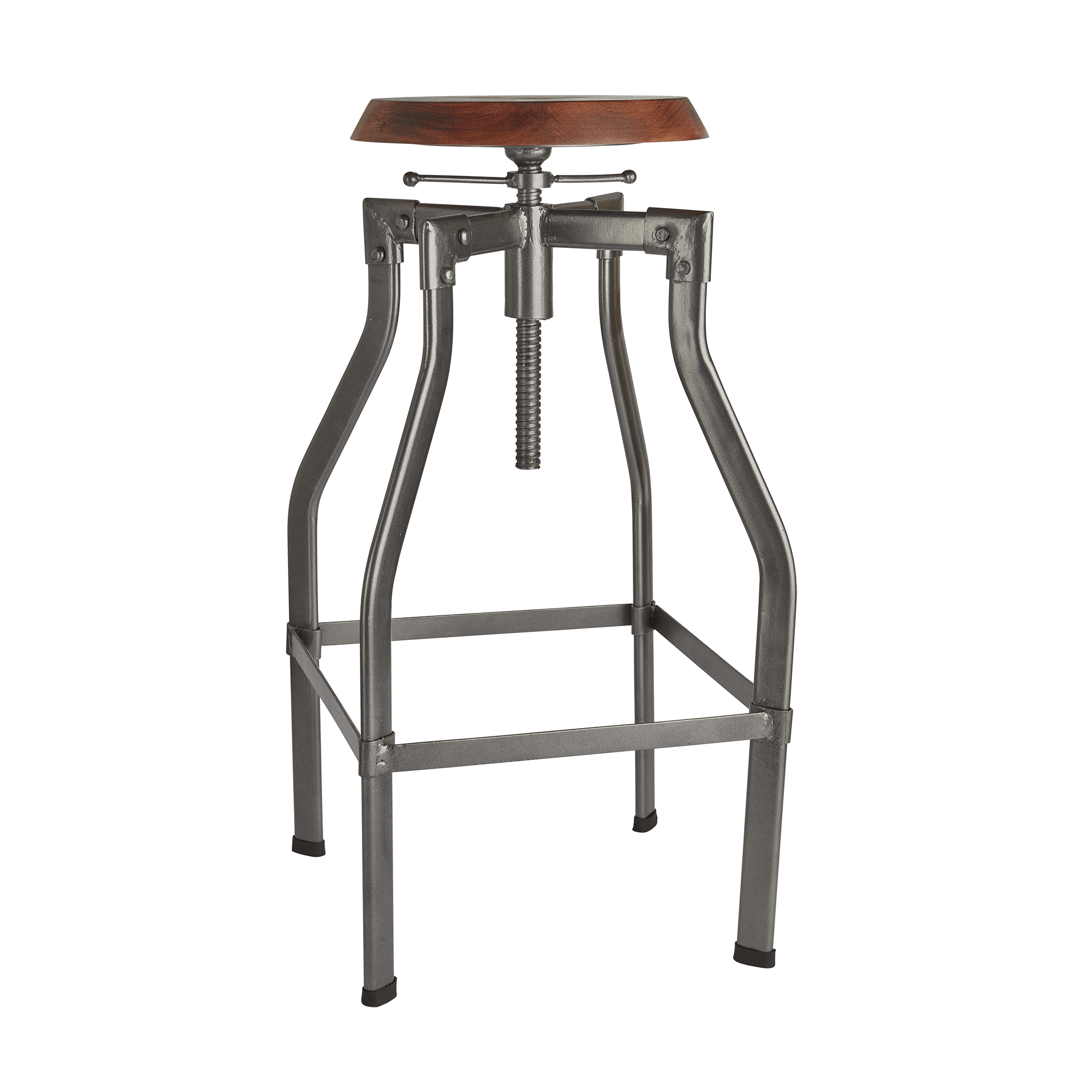 Product photograph of Industville Turner Solid Wood Metal Adjustable Bar Stool - 35 Inch from Olivia's