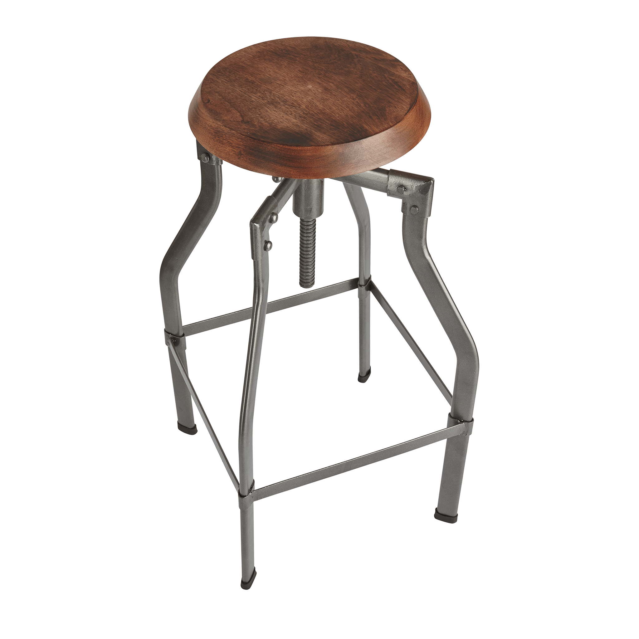 Product photograph of Industville Turner Solid Wood Metal Adjustable Bar Stool - 35 Inch from Olivia's.