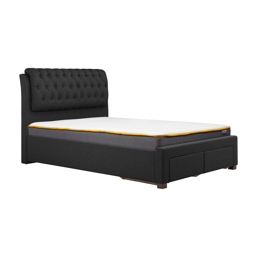 Product photograph of Olivia S Veronica 2 Drawer Bed In Charcoal Double from Olivia's.