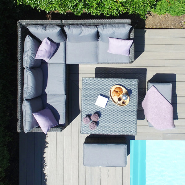 Product photograph of Maze Victoria Corner Outdoor Furniture Set With Rising Table In Brown from Olivia's.