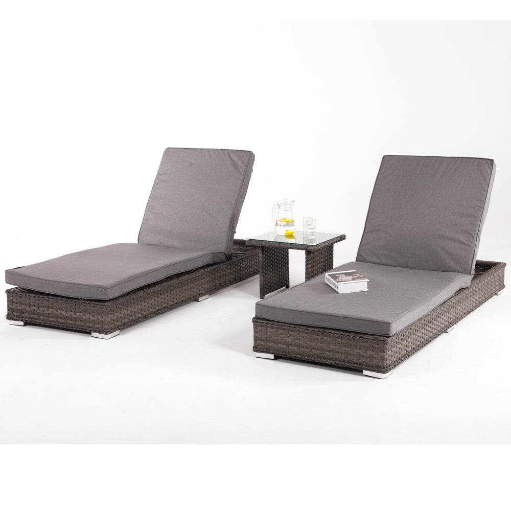 Product photograph of Maze Victoria Sunlounger Set Grey from Olivia's.