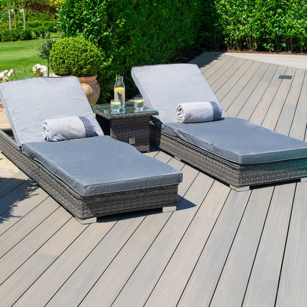 Product photograph of Maze Victoria Sunlounger Set Grey from Olivia's.