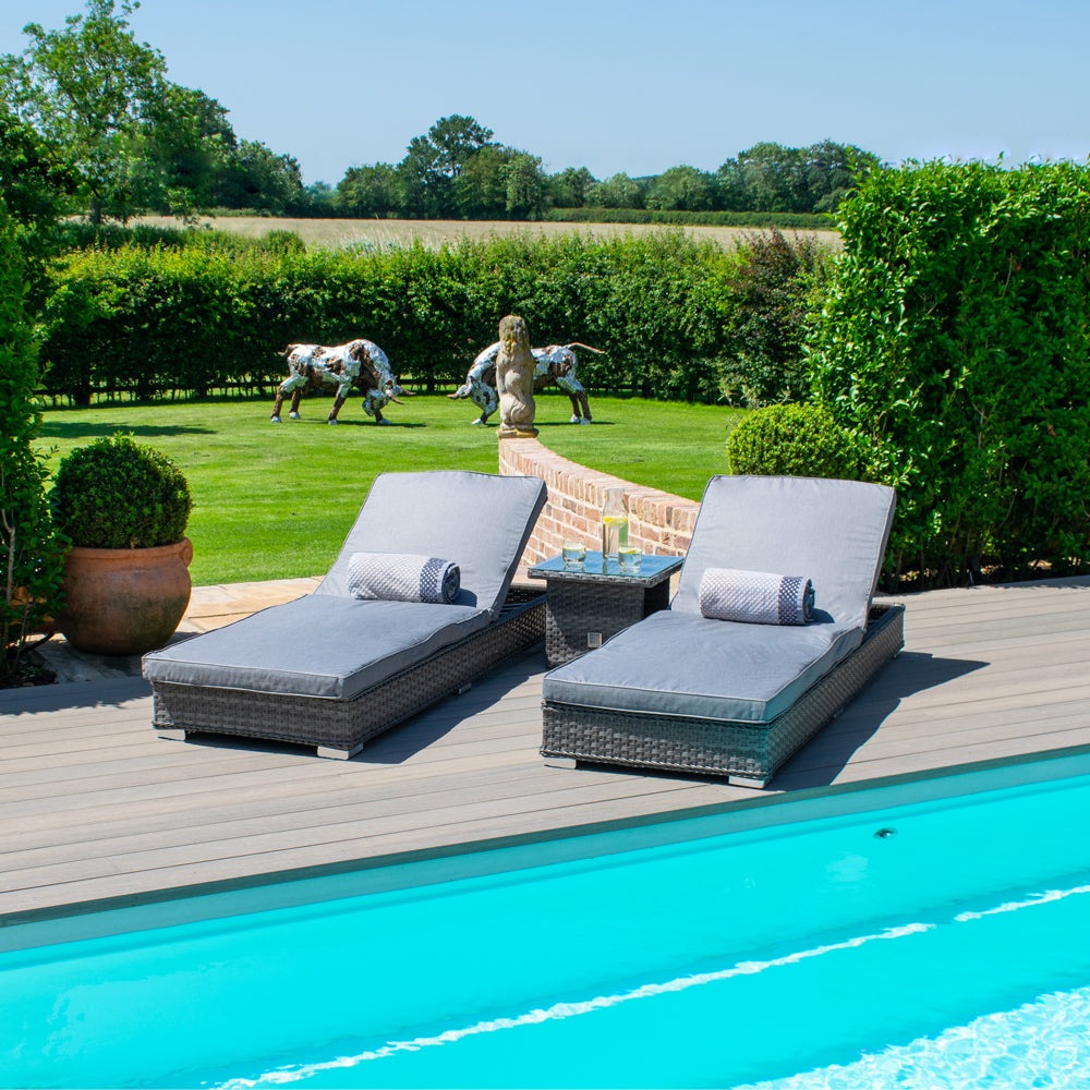 Product photograph of Maze Victoria Sunlounger Set Grey from Olivia's