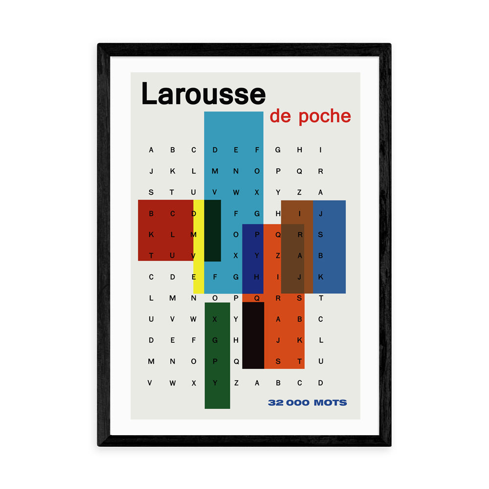 Product photograph of Larousse De Poche By Vintage By Hemingway - A1 Black Framed Art Print from Olivia's.