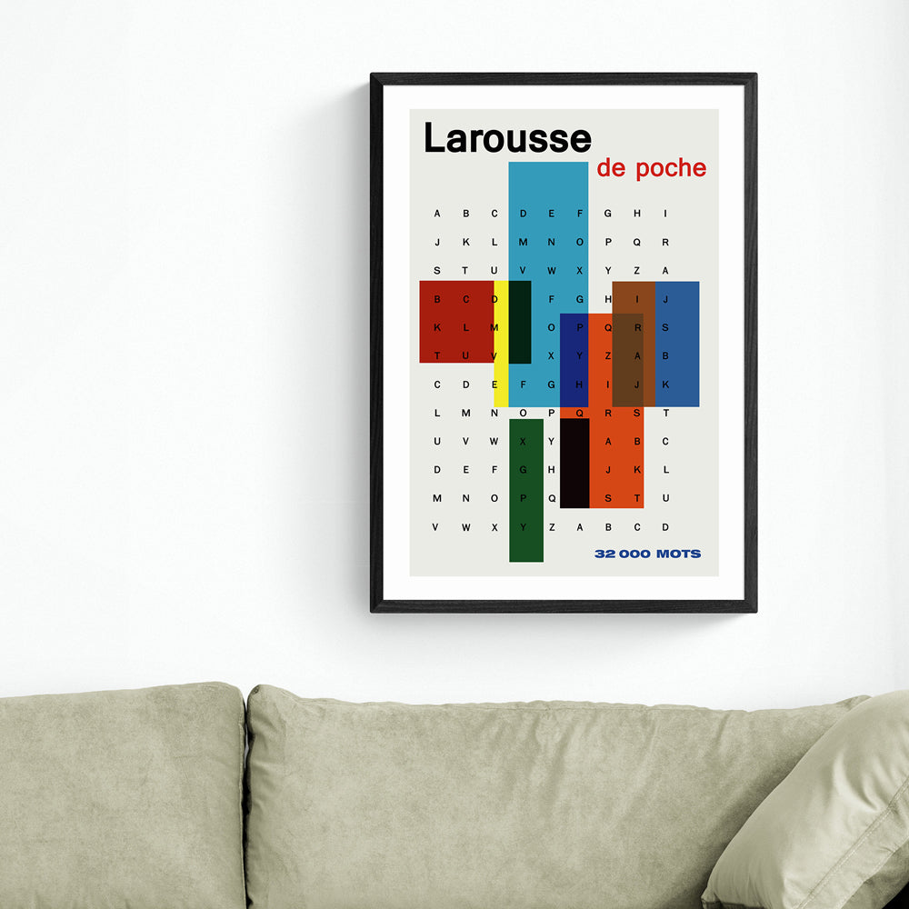 Product photograph of Larousse De Poche By Vintage By Hemingway - A1 Black Framed Art Print from Olivia's
