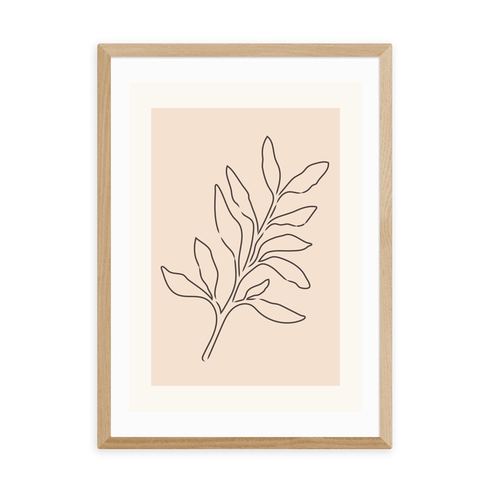 Product photograph of Soft Leaves I By Violet Studio - A3 Oak Framed Art Print from Olivia's