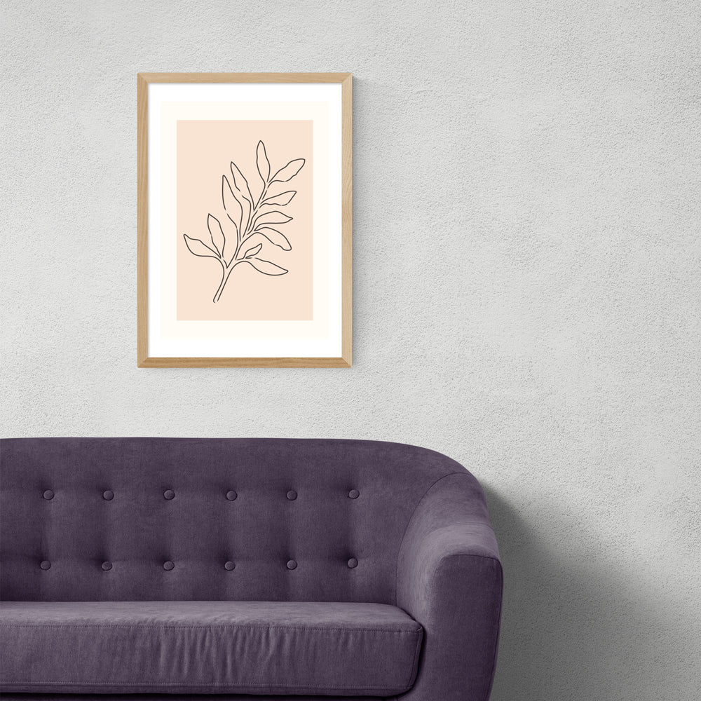 Product photograph of Soft Leaves I By Violet Studio - A3 Oak Framed Art Print from Olivia's.