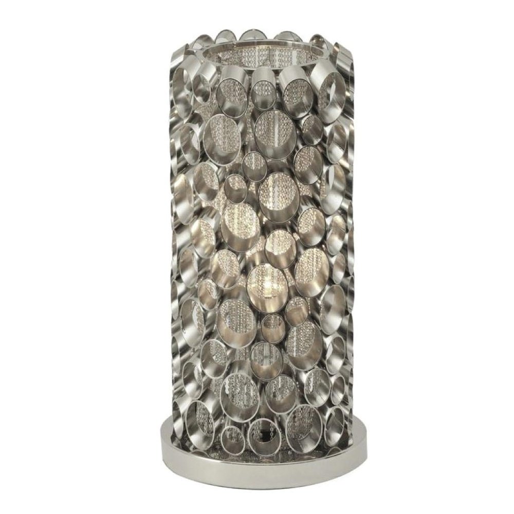 Product photograph of Libra Interiors Venus Tube Table Lamp Nickel from Olivia's