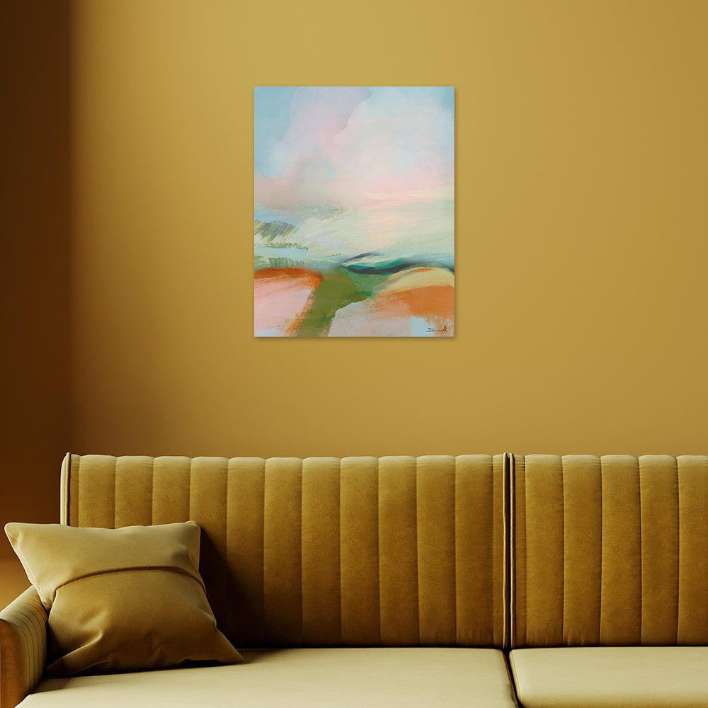 Product photograph of The Art Group Dan Hobday Peach Hills Canvas Print Medium from Olivia's.