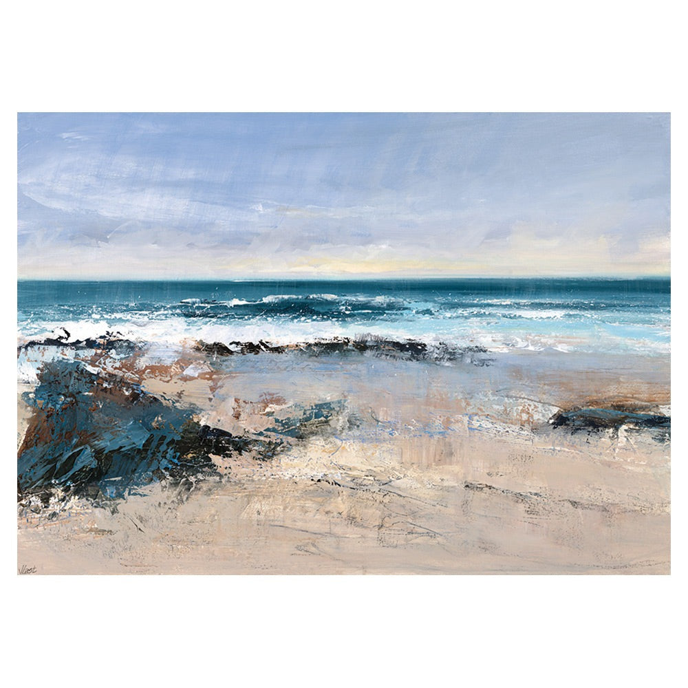 Product photograph of The Art Group Joanne Last Watching The Waves Canvas Print- 85x120cm from Olivia's