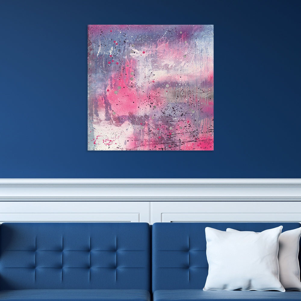 Product photograph of The Art Group Soozy Barker Neon Pink Canvas 60x60cm from Olivia's.